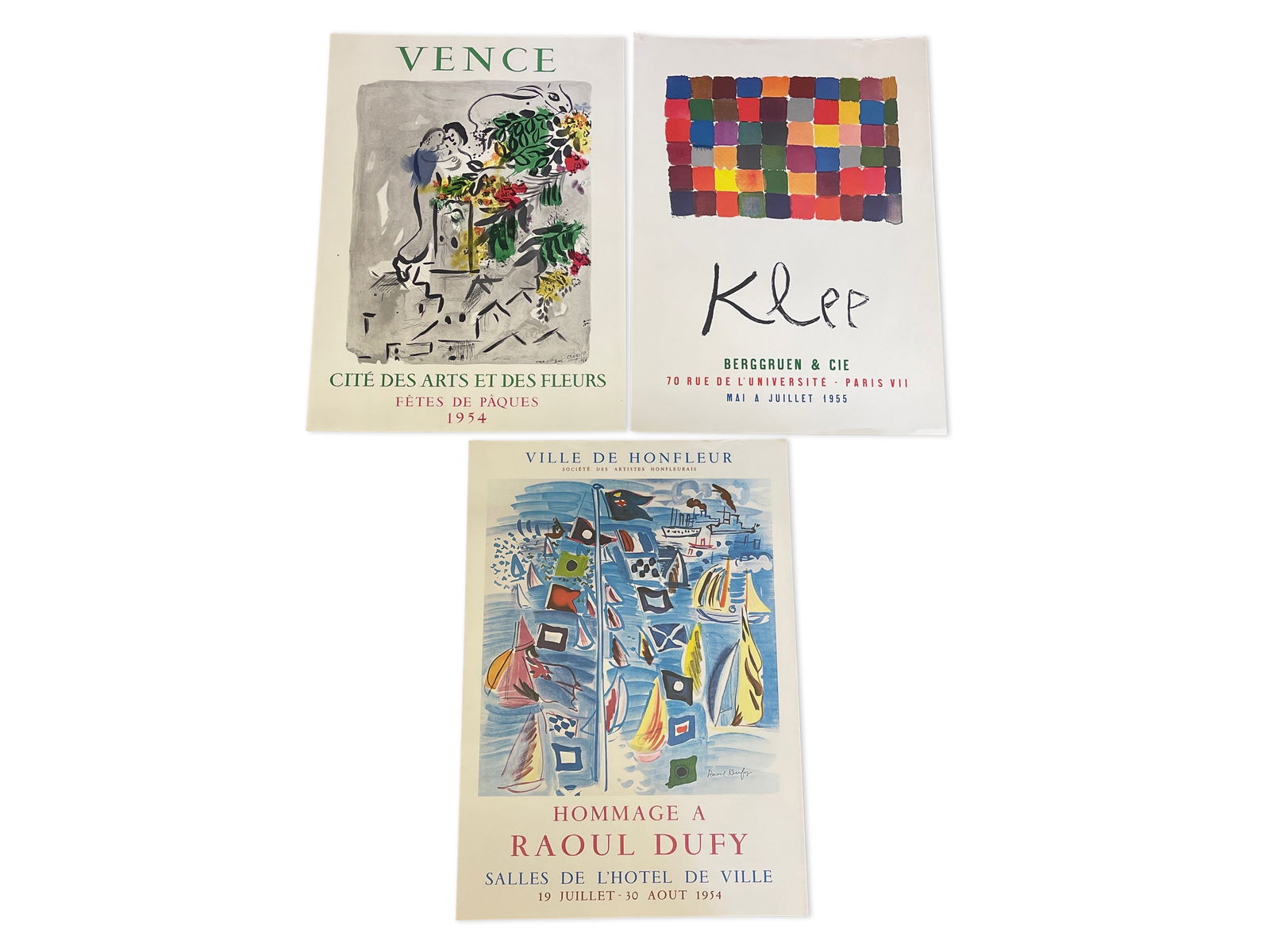 Three 1950s Gallery Posters: Klee, Chagall, & Dufy (1 of 6)