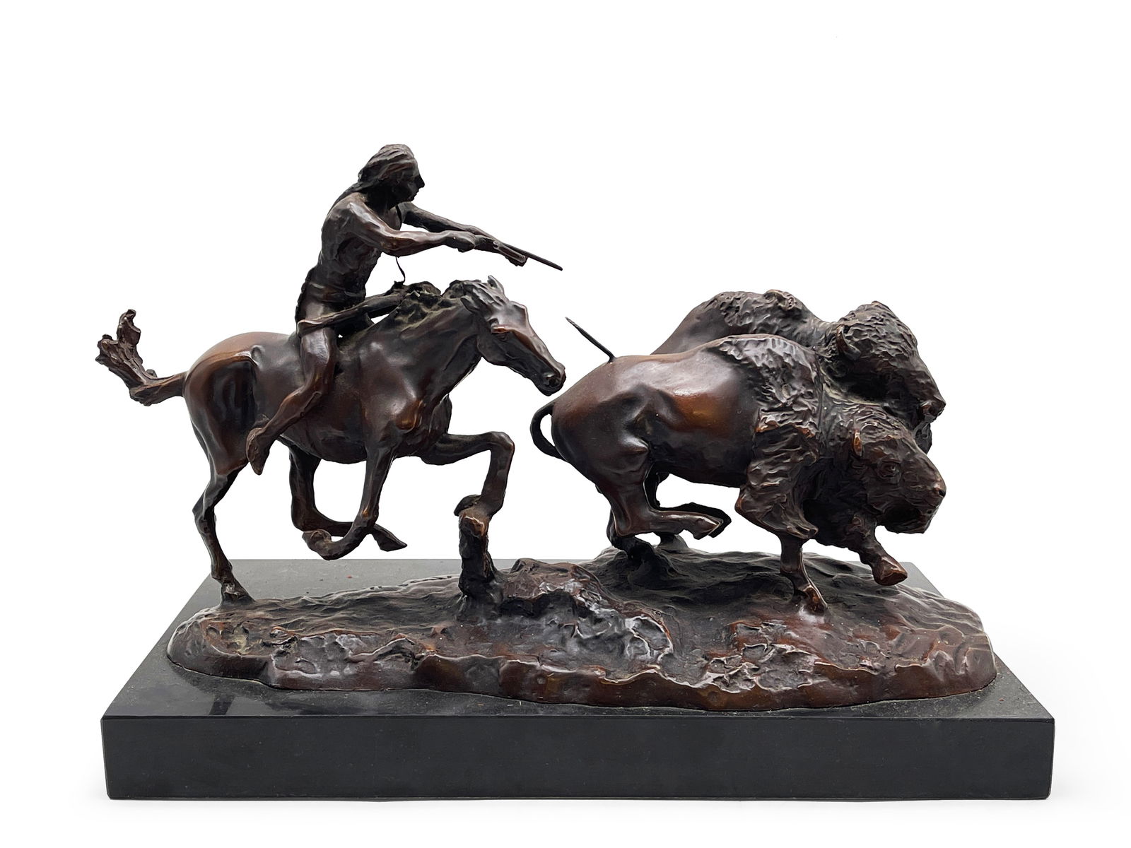 After C.M. Russell. Bronze: Buffalo Scene. (1 of 5)