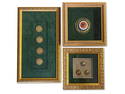 Framed French Empire Buttons and Horse Brass