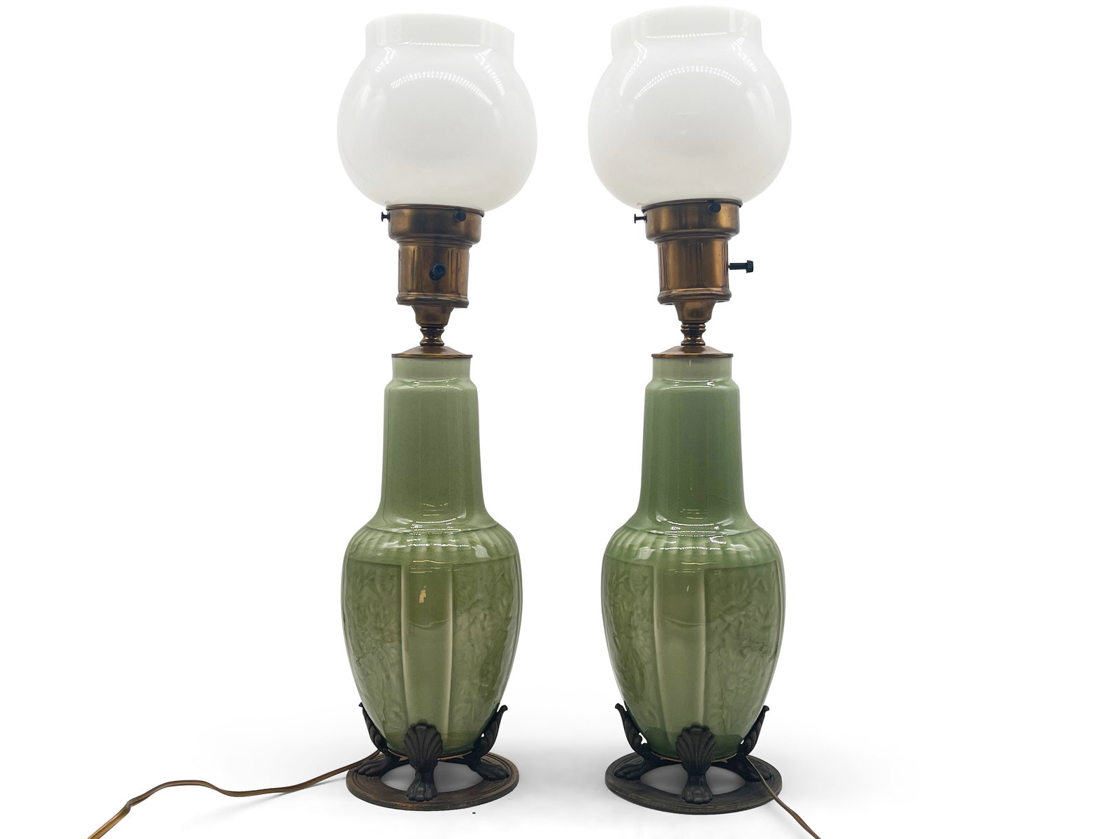 Pair of Rookwood Pottery Celadon Lamps (1 of 6)
