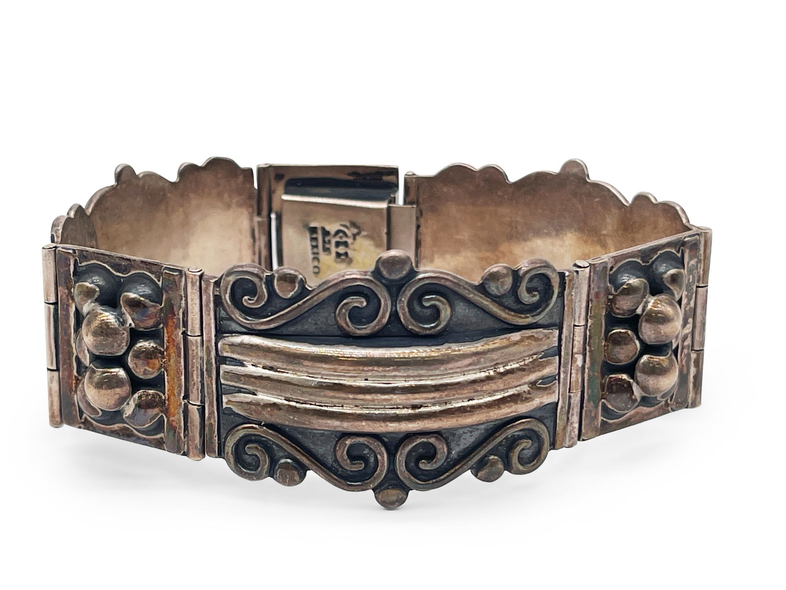 Mexican Silver Articulated Bracelet (1 of 4)