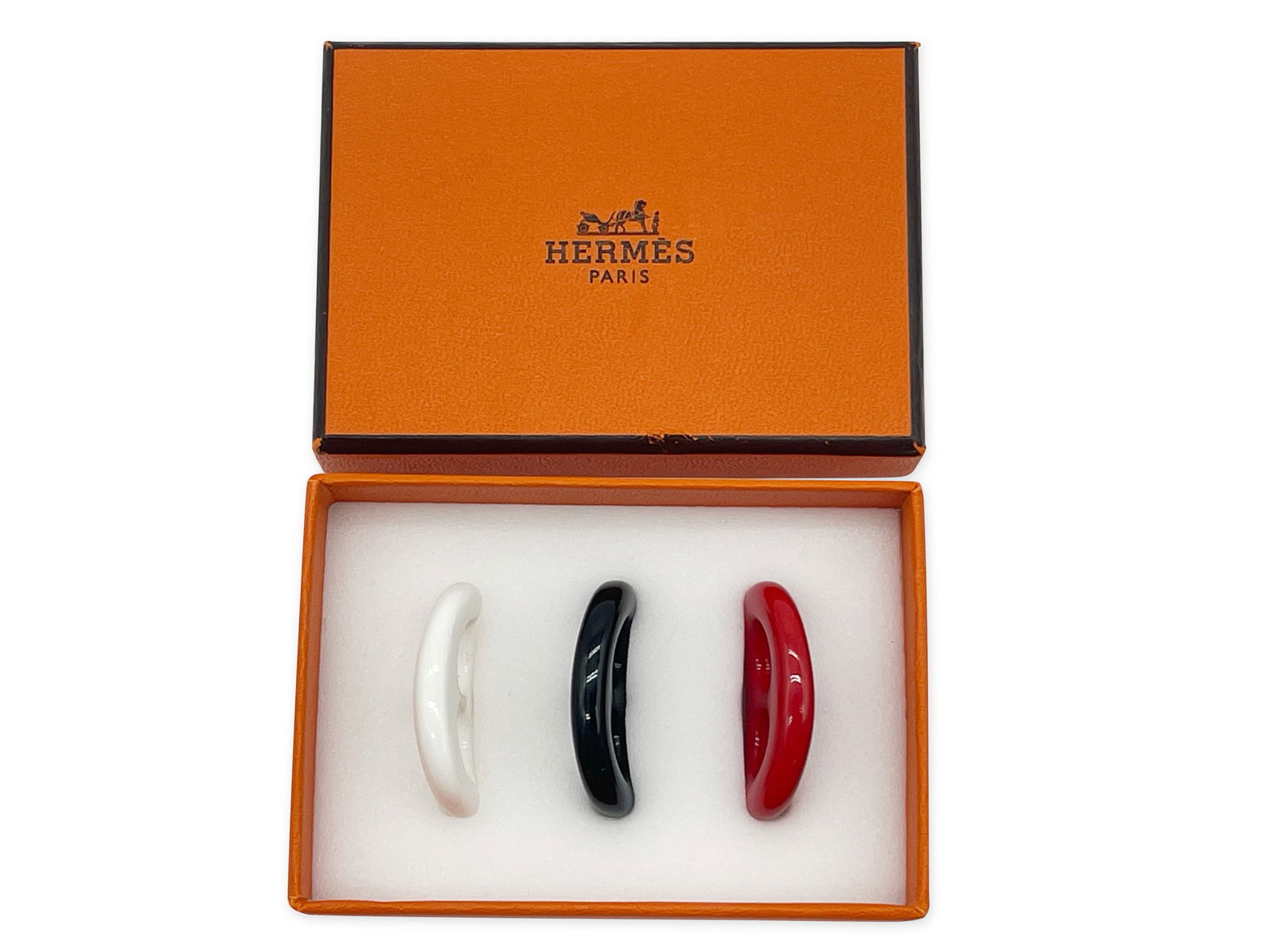 Three Hermès Lacquered Tribord Scarf Rings (1 of 3)