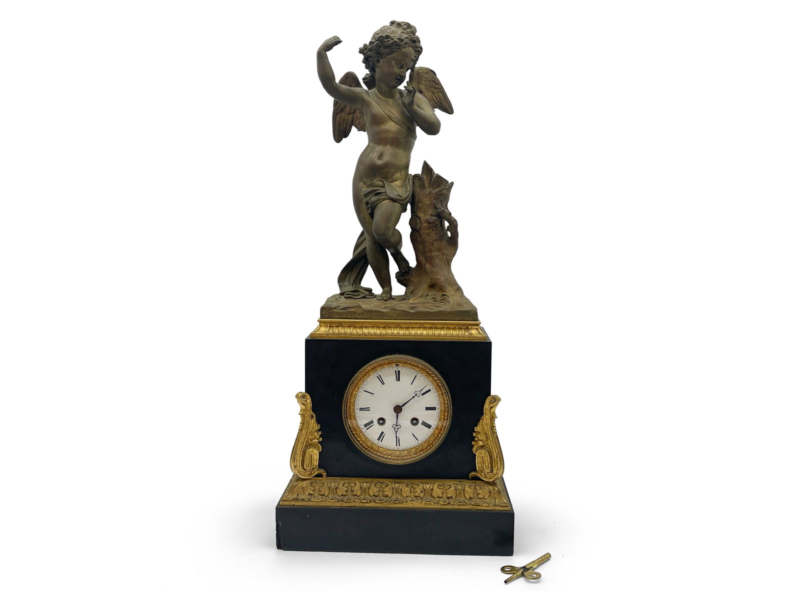 French Empire Bronze Cupid Mantel Clock (1 of 6)