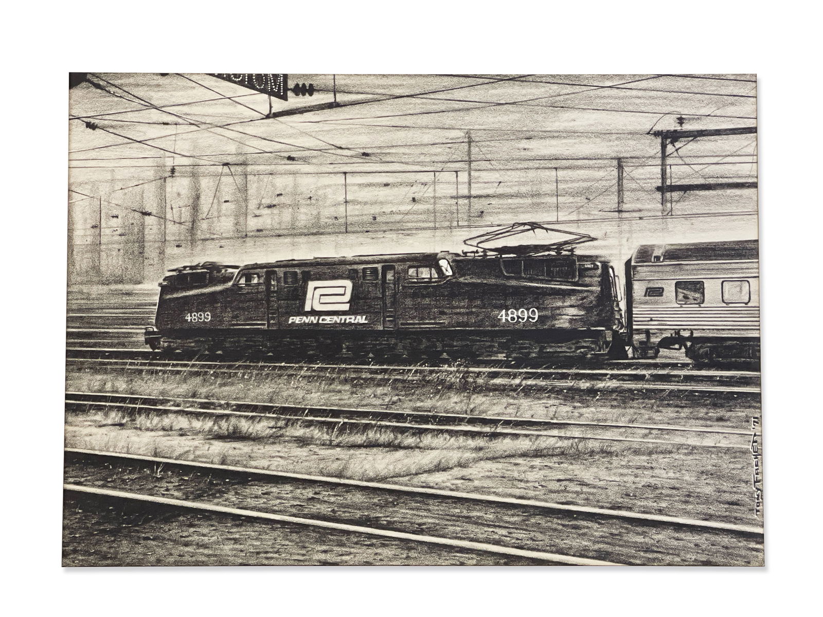 Tony Fachet. Charcoal/Paper: Penn Central (1 of 4)