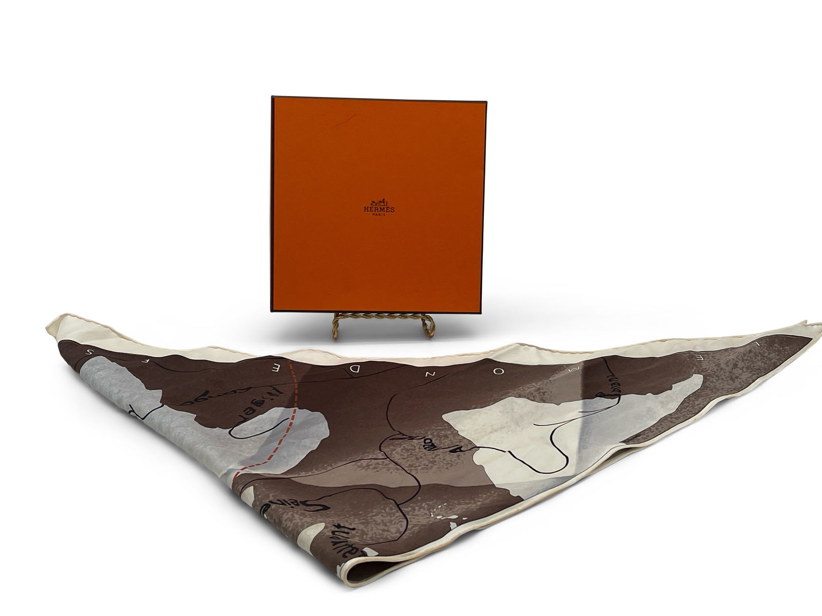 Hermès Le Monde Silk Scarf with Box (1 of 4)