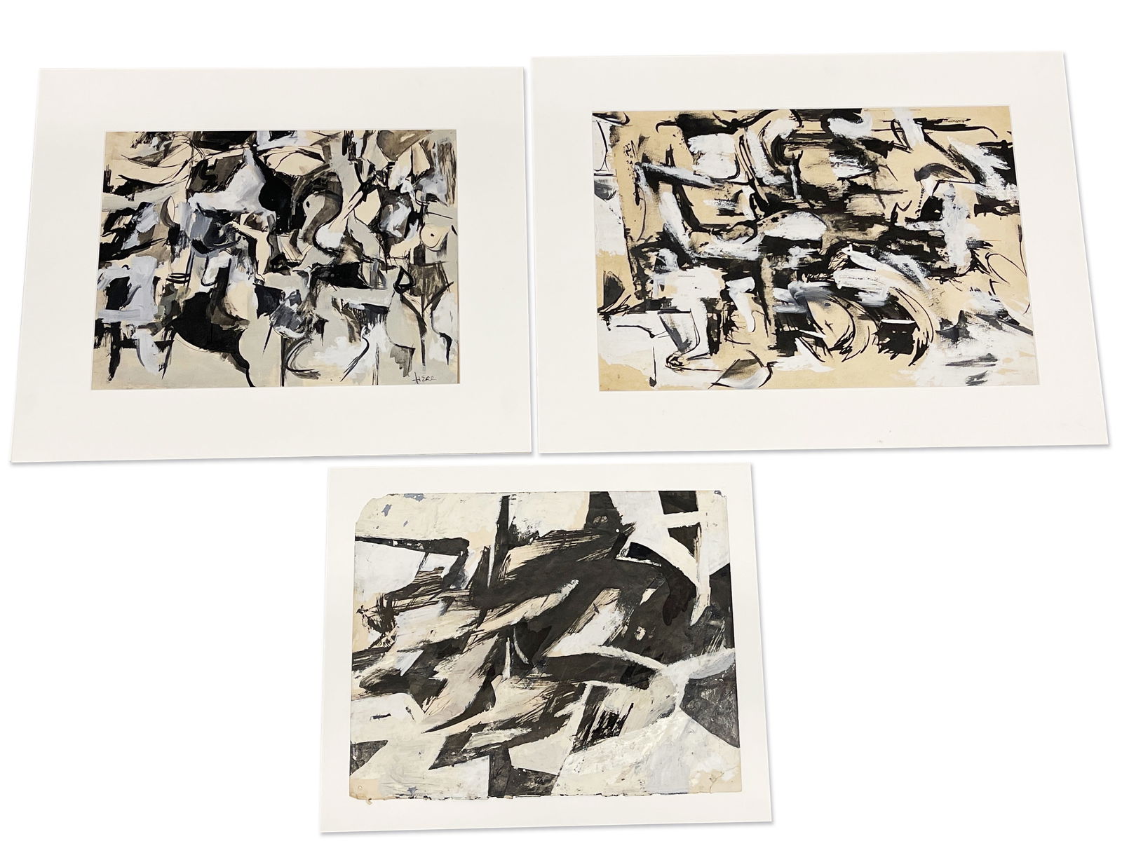 Three Ben Herr Mixed Media Abstracts/Paper (1 of 5)