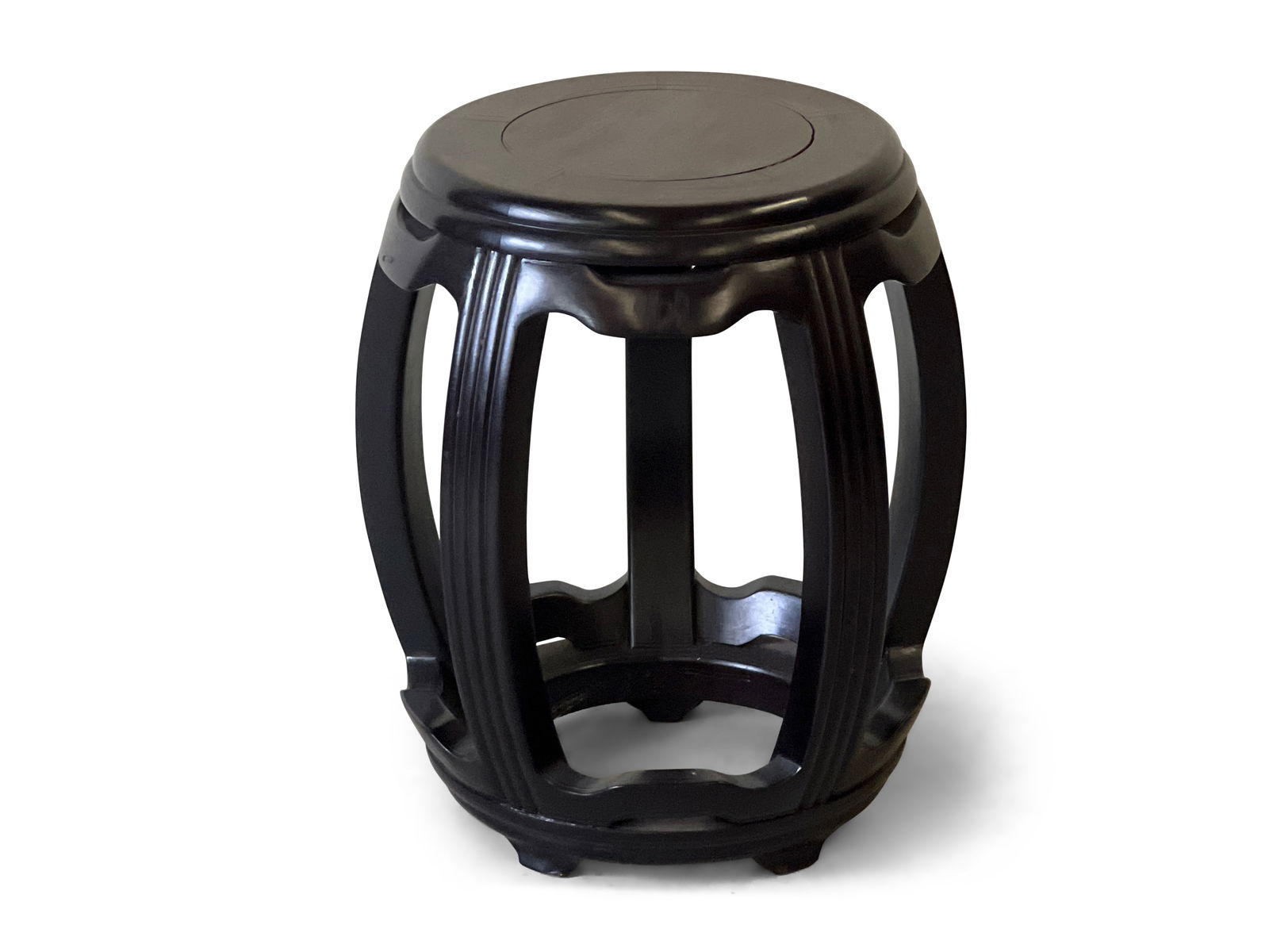 Chinese Rosewood Garden Seat Stool (1 of 4)