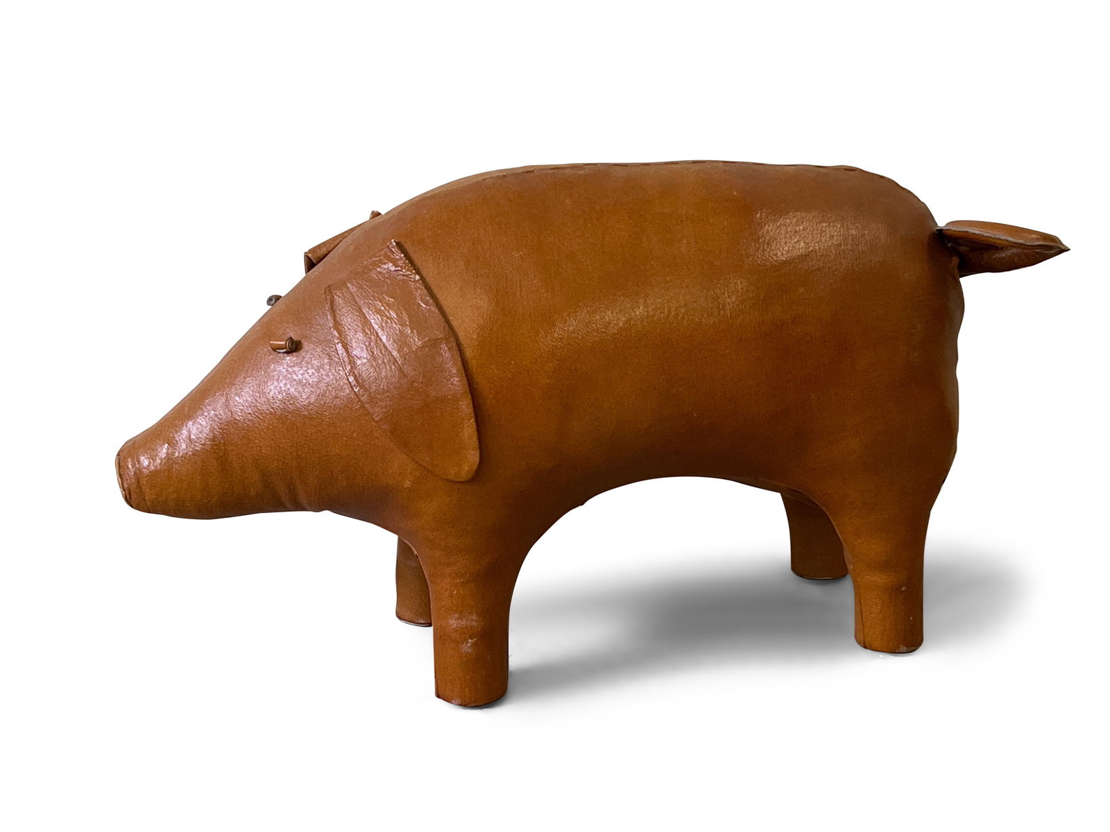 Omersa-style Leather Pig Footstool (1 of 6)