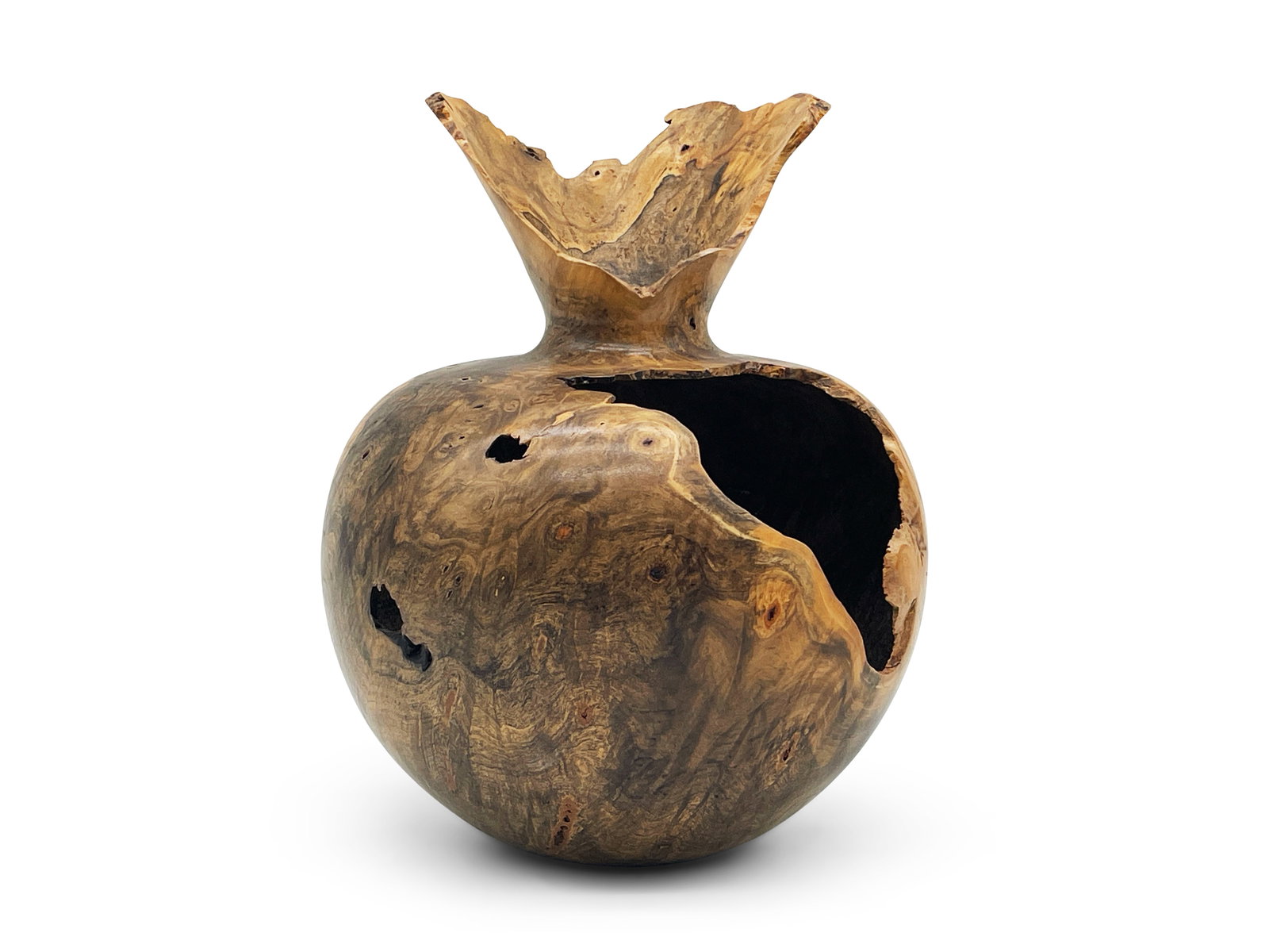 Dave Barkby Buck Eye Burl Wood Vase (1 of 4)