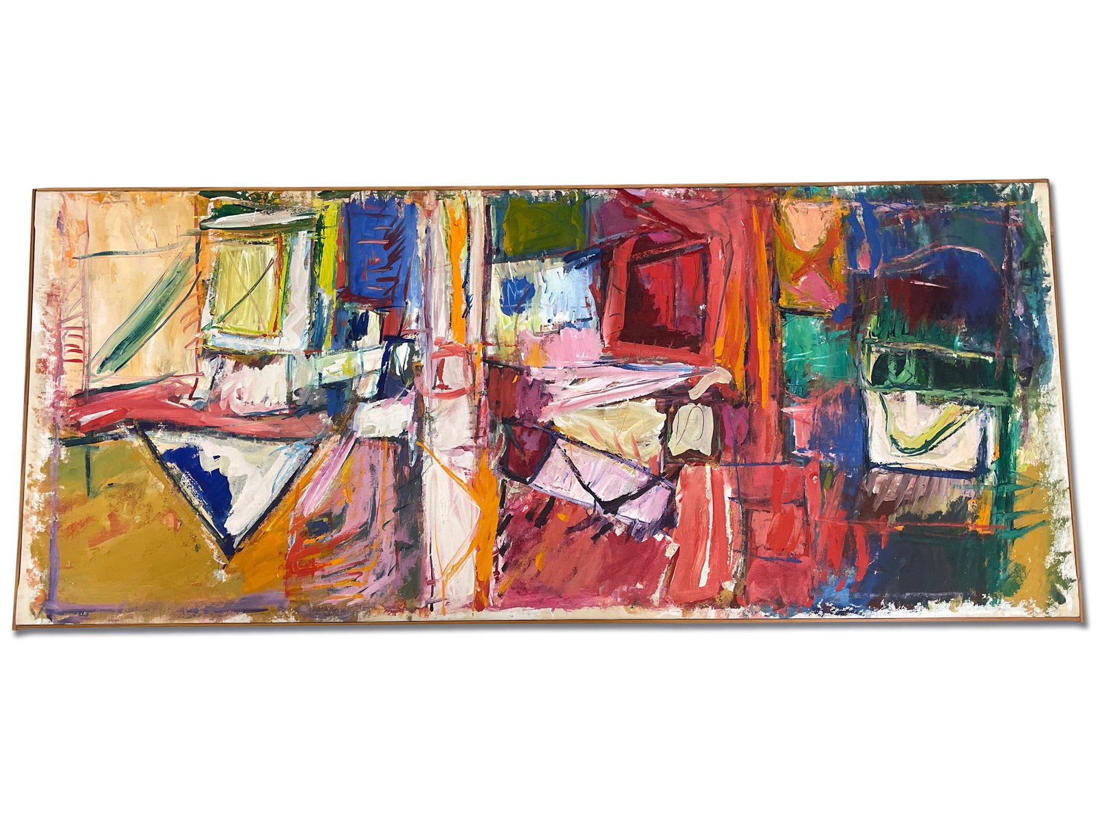 Modernist Oil/Canvas Abstract (1 of 5)