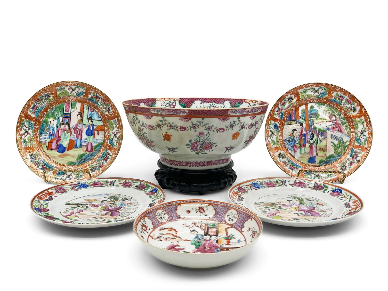 Six Chinese Export Porcelain Plates and Bowls (1 of 14)