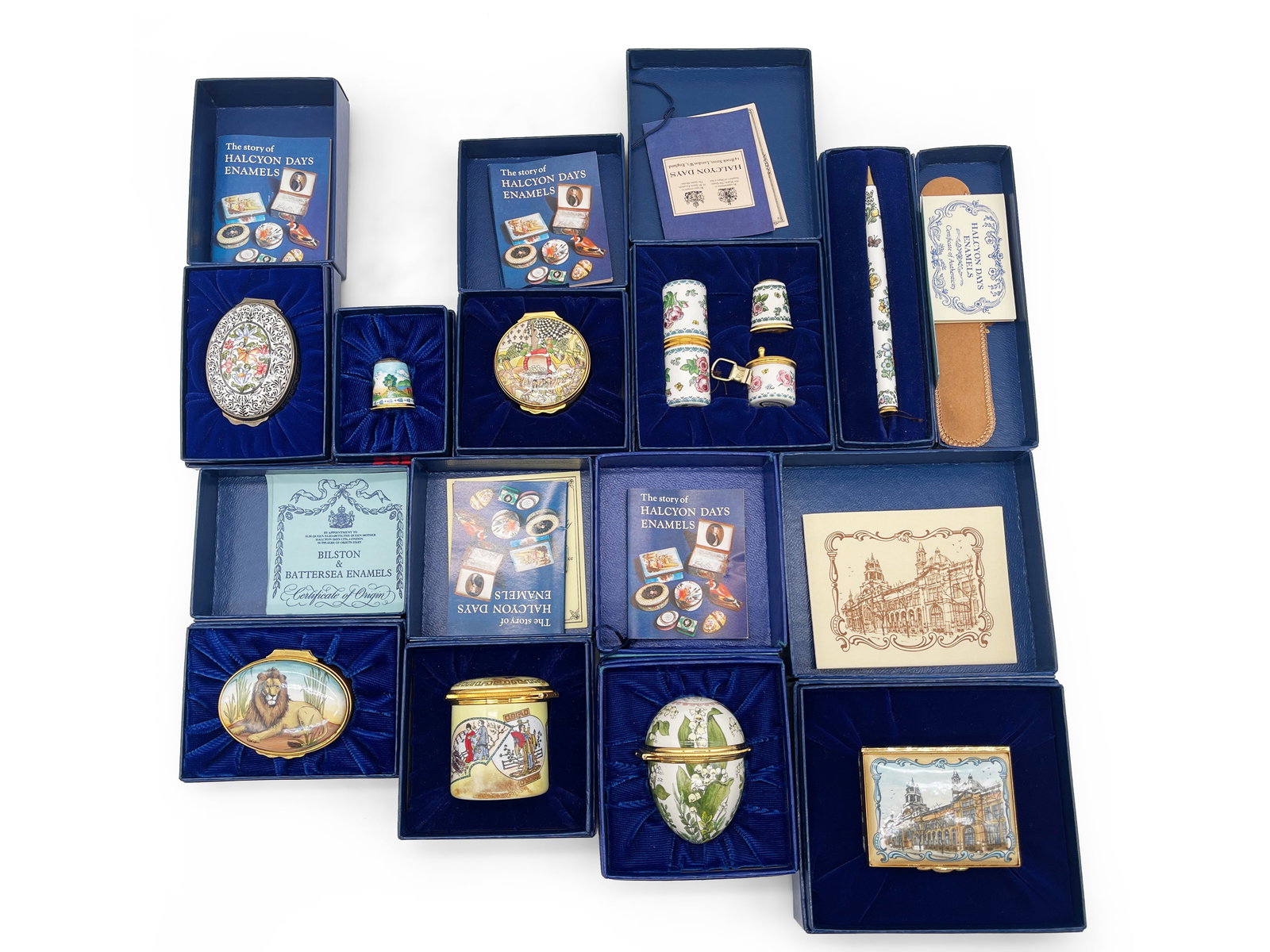 Nine Halcyon Days Enamel Boxes and Items (1 of 6)