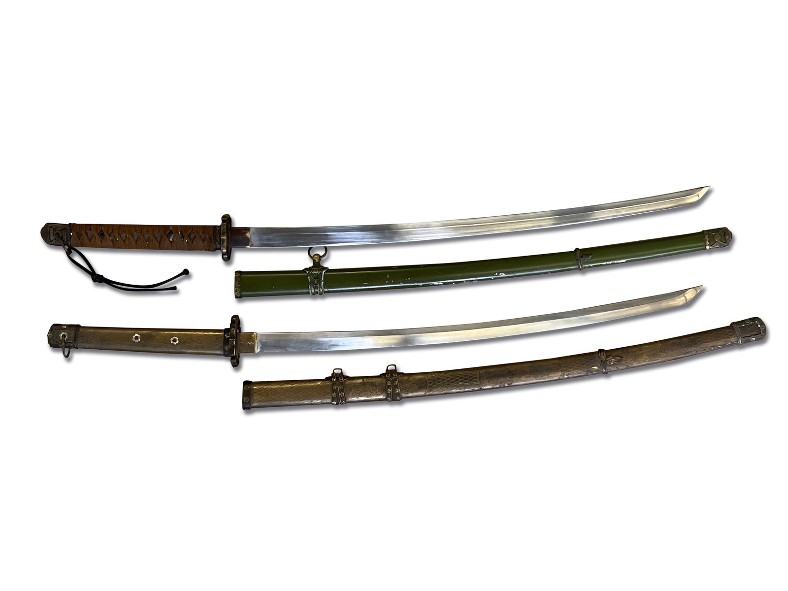 Two Japanese Samurai Swords with Scabbards (1 of 11)