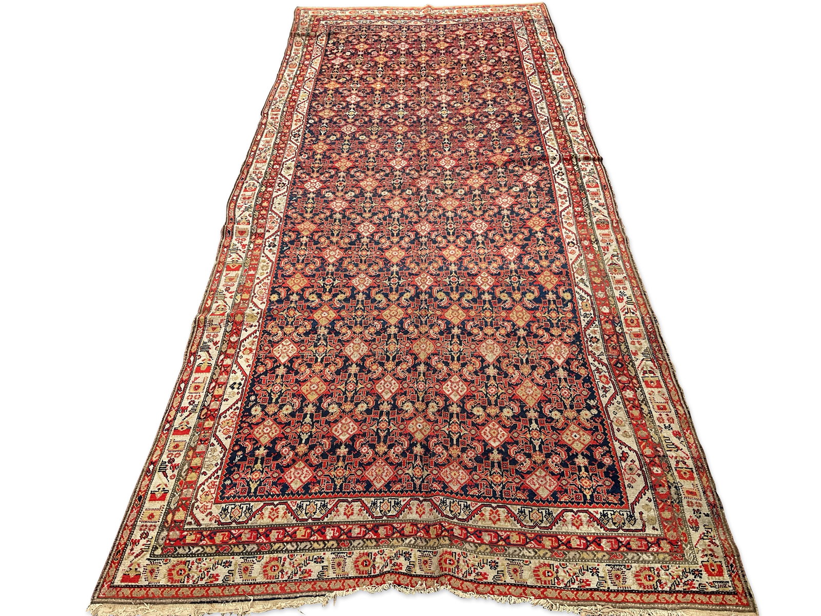 Red and Blue Persian Carpet, 6ft 8in x 15ft 9in (1 of 7)