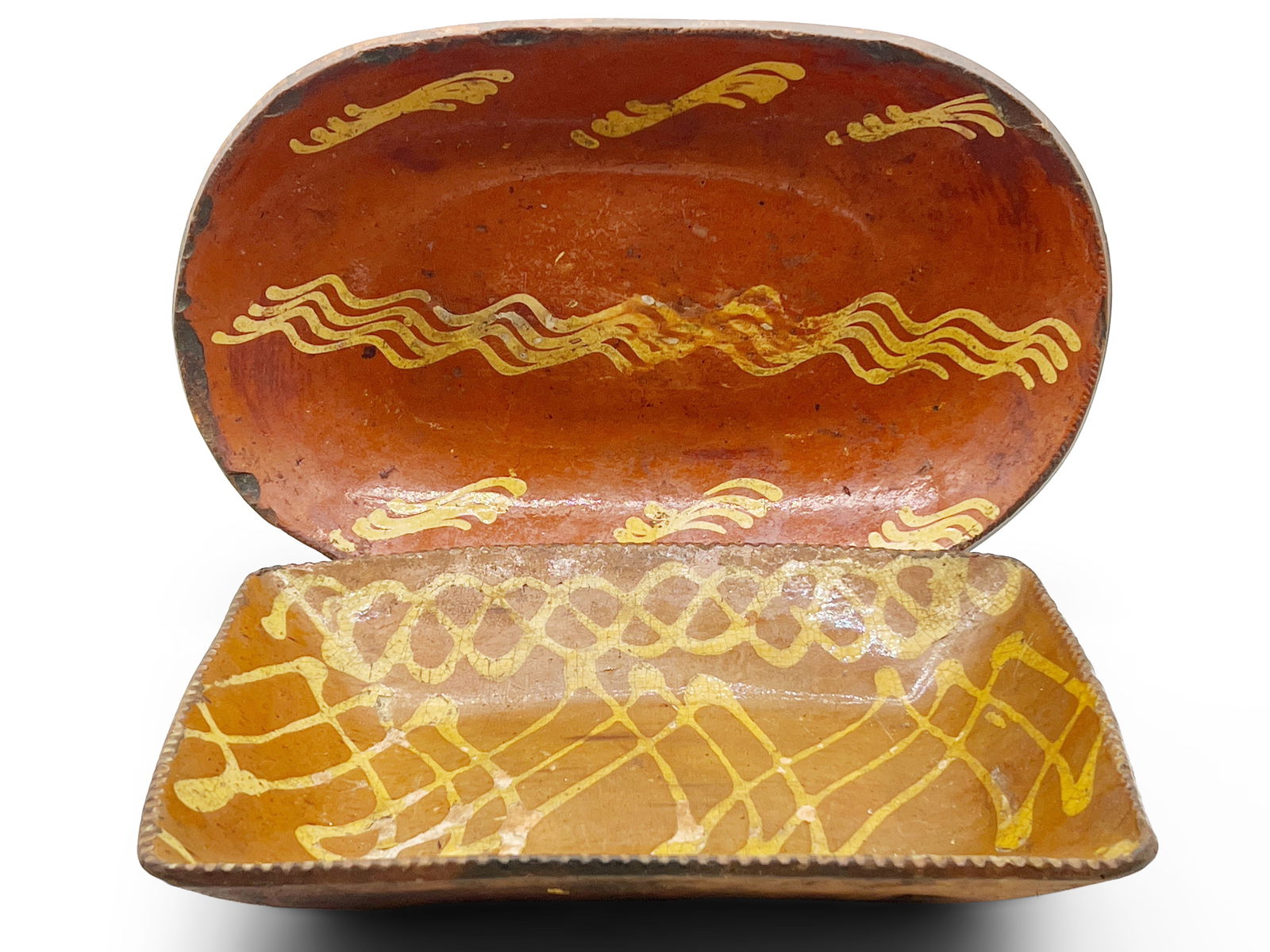 Two 19th C. Redware Loaf Dishes (1 of 7)