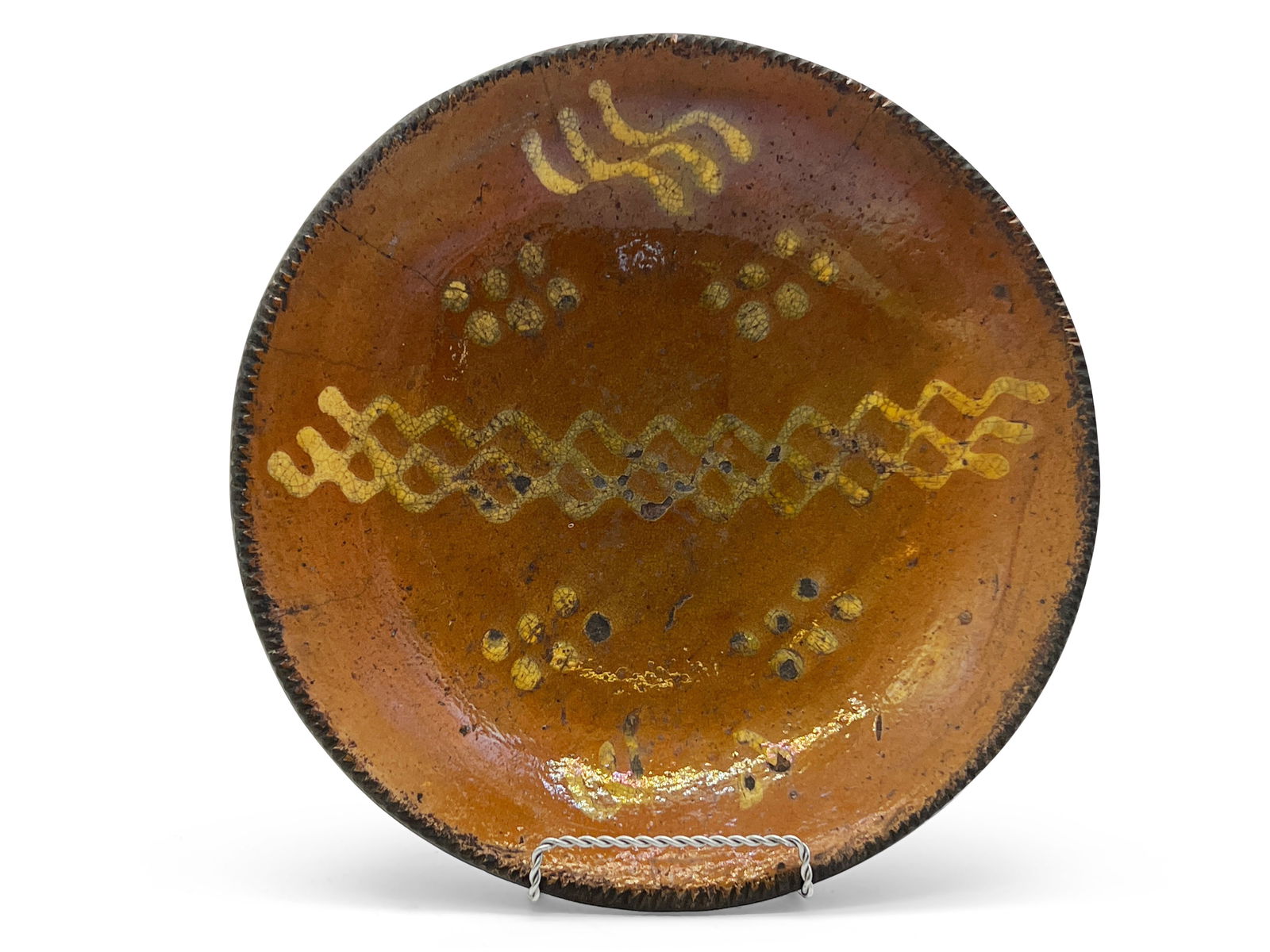 Pennsylvania Slip-Decorated Redware Charger (1 of 4)