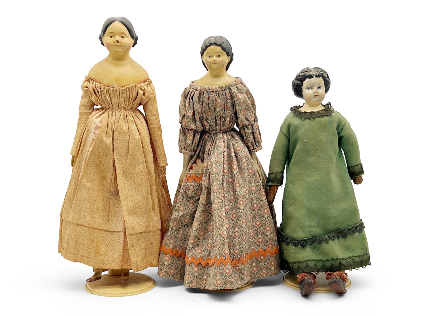 Three German Papier-Maché Dolls (1 of 6)