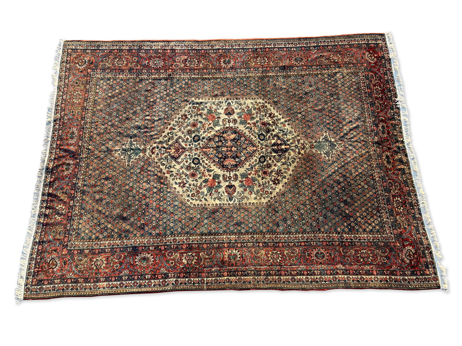 Persian Room Size Carpet, 12ft 2in x 9ft 2in (1 of 6)