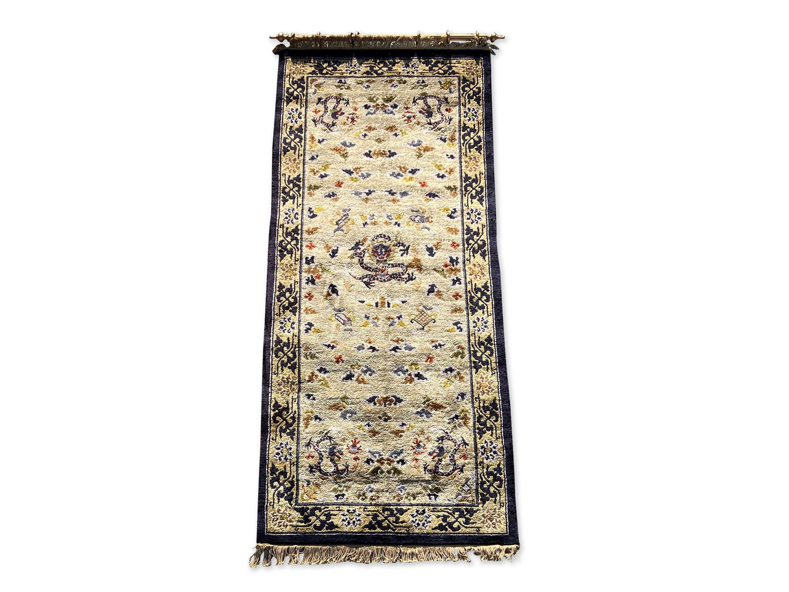 Chinese Silk Area Carpet, 7ft 2in x 3ft 2in (1 of 5)