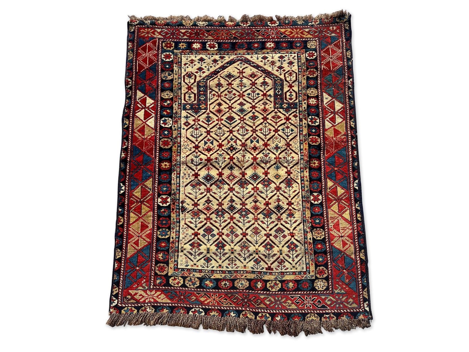 Caucasian Prayer Carpet, 3ft 9in x 2ft 11in (1 of 8)