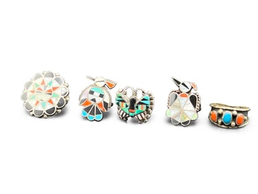 Five Zuni and Southwestern Rings