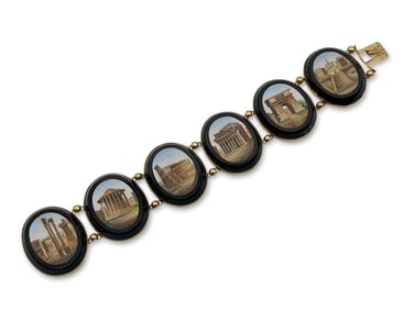 14K Italian Micro-Mosaic Grand Tour Bracelet