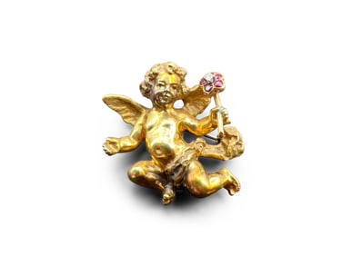 Josef Siess Söhne Austrian 14K Cherub Pin