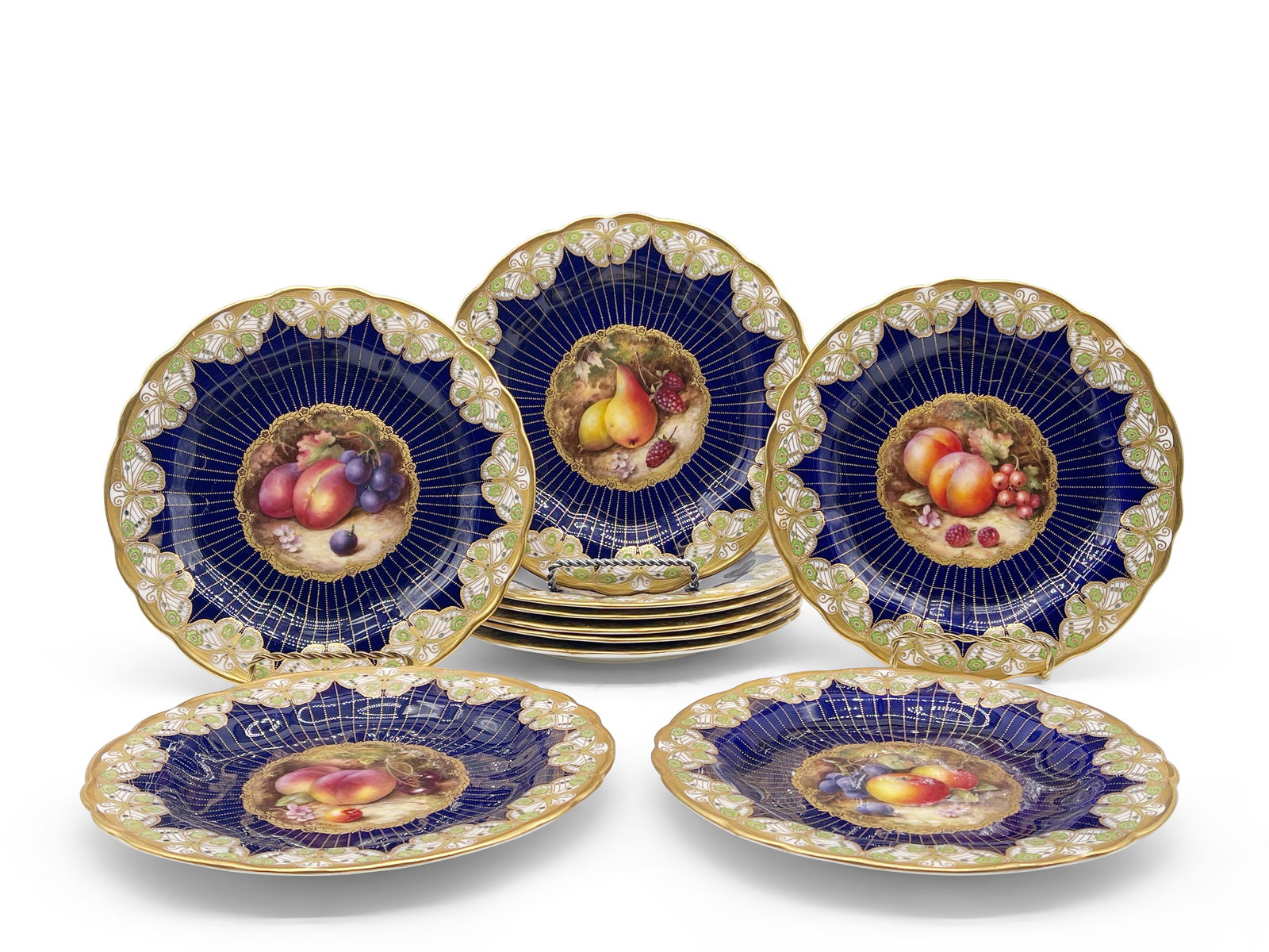 Ten Royal Worcester Sebright Cabinet Plates (1 of 8)