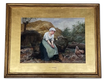 E.K. Johnson. Watercolor/Paper: Chickens