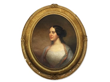 19th C. Oil/Canvas: Portrait of Harriet Jackson Lee Morse