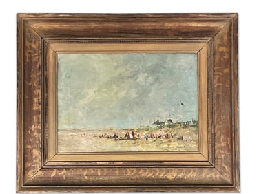 Charles Horwood. Oil/Board: Beach Scene