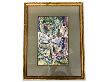 Marian D. Harris. Watercolor: Man Painting