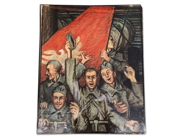 Witold Gordon. Pastel/Paper: Soldiers