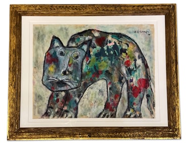 Harriet Wiseman. Oil/Paper: Cat