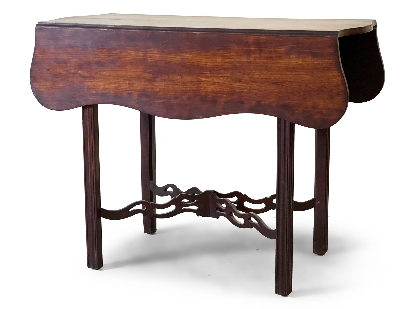 Chinese Chippendale Mahogany Drop Leaf Table (1 of 7)