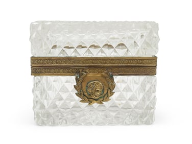 19th C. French Cut Crystal Dresser Box