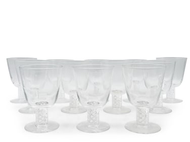 12 Steuben Crystal Helix Goblets