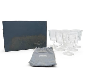 Six Steuben Crystal Goblets