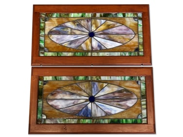 Two Stained Glass Window Panels