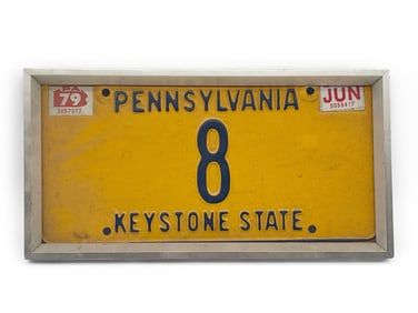 Pennsylvania 1979 Single Digit License Plate