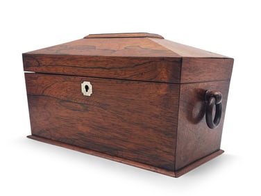 19th C. English Mahogany Tea Caddy
