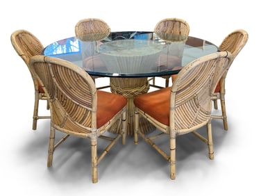 McGuire Bamboo Rattan Dining Set