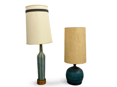 Two Midcentury Modern Ceramic Table Lamps
