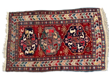 Signed Shirvan Area Carpet, 7ft 4in x 4ft 6in