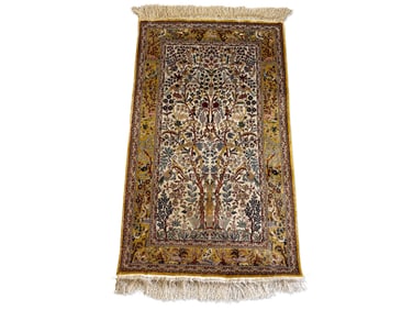 Persian Kashan Silk Tree of Life Carpet