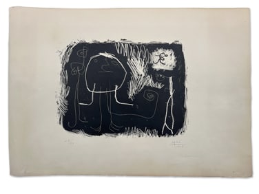 Joan Miro. Lithograph: Personnage dans le Soleil