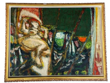 Harry Sefarbi. Oil/Board: Abstract Nude