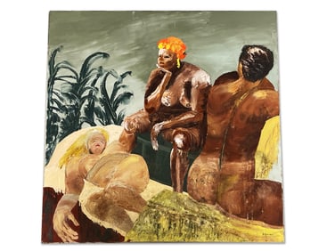 J. Robinson. Oil/Canvas: Seated Nudes