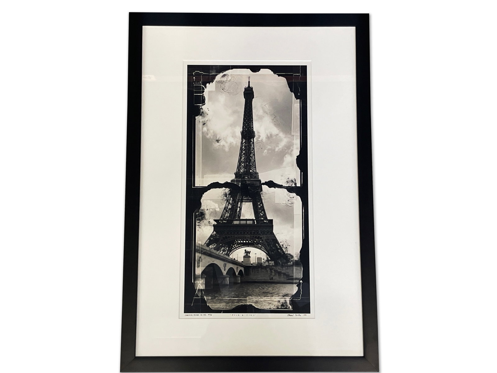 Vincent Serbin. Silver Gelatin: Tour Eiffel: Vincent Serbin (American, Contemporary). A silver gelatin print of a negative collage titled "Tour Eiffel". Signed lower right, numbered 146. Mat opening: 23in x 12in. Frame: 32in x 22in. | Philadelph