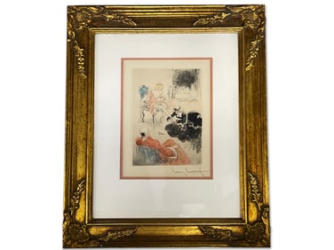 Louis Icart. Etching: Foot Fancier